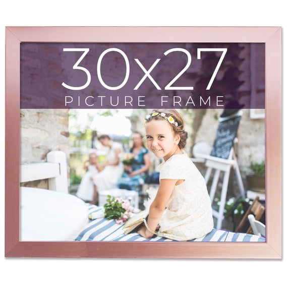 30x27 Frame Pink Real Wood Picture Frame Width 0.75 inches | Interior Frame Depth 0.5 inches | Rose