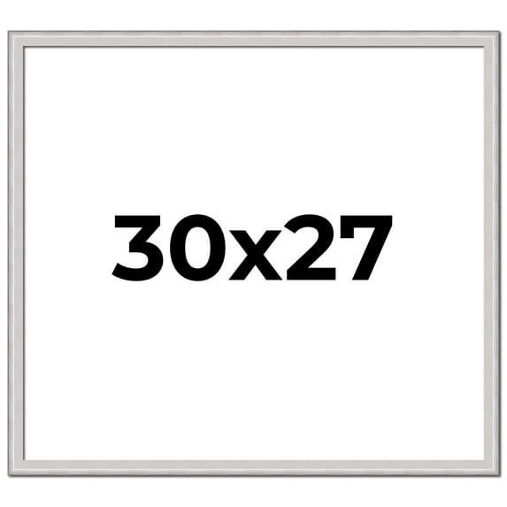 30x27 Frame Silver Inner Slope Bevel Picture Frame | 1 Inch Moulding Width | 0.75 Inch Rabbet Depth