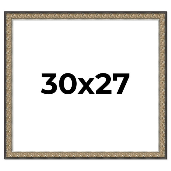 30x27 Frame Silver Real Wood Picture Frame Width 1.75 Inches | Interior Frame Depth 0.5 Inches |