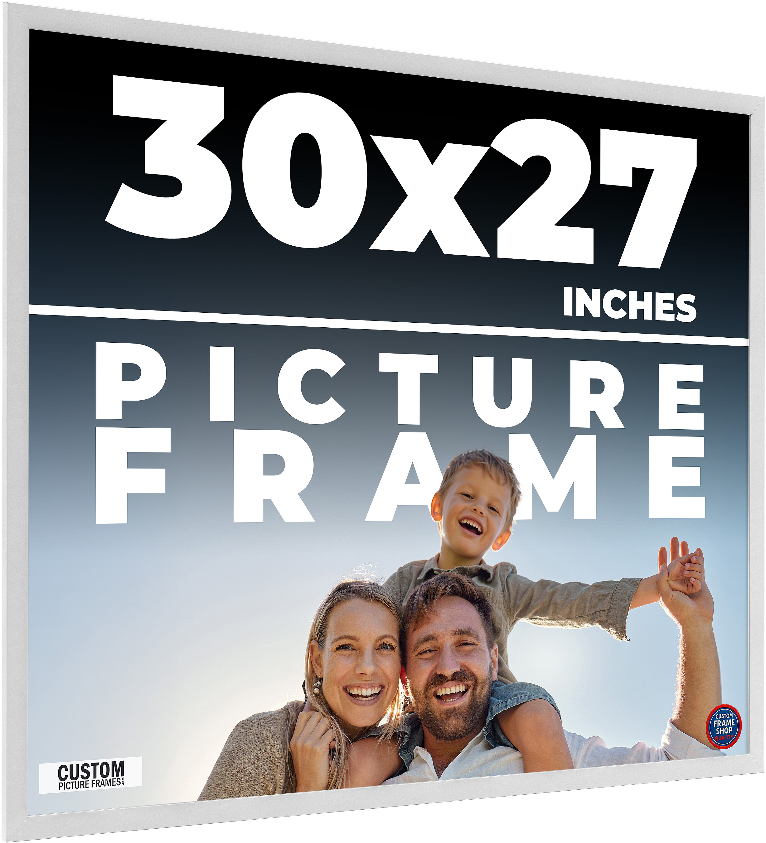 30x27 Frame White Real Wood Picture Frame Width 0.75 inches | Interior ...
