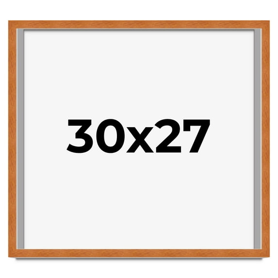 30x27 Shadow Box Frame Brown | 0.875 Inches Deep Real Wood Contemporary Shadowbox Display Frame |