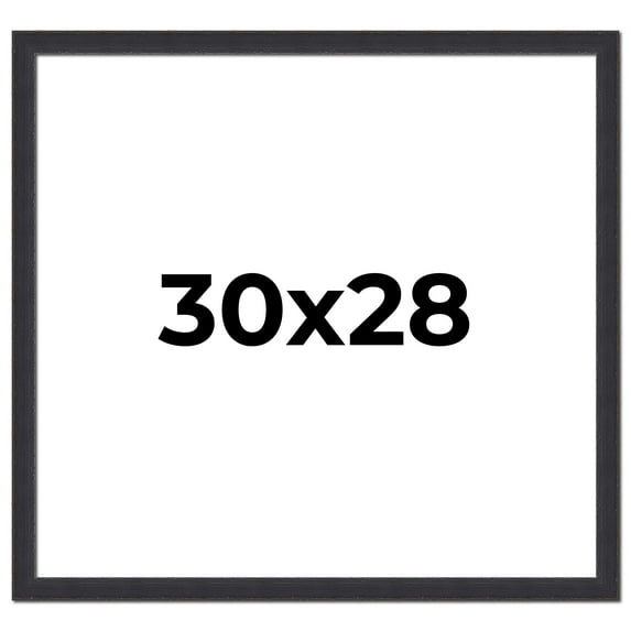 30x28 Frame Black Real Wood Picture Frame Width 1.25 Inches | Interior Frame Depth 0.5 Inches |