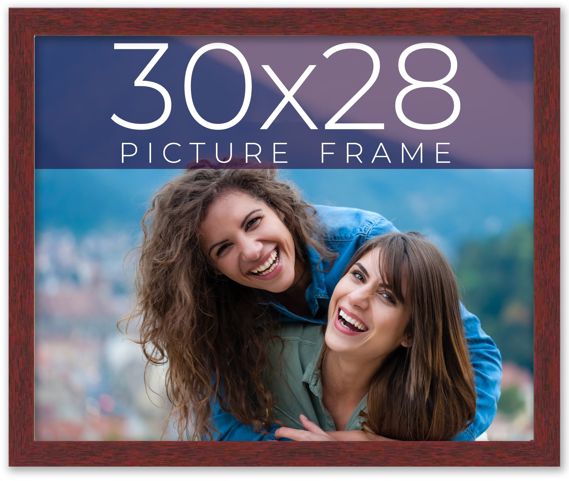 30x28 Frame Brown Solid Wood Picture Frame Width 0.75 Inches | Interior ...