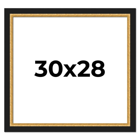30x28 Frame Gold Real Wood Picture Frame Width 2.25 Inches | Interior Frame Depth 0.5 Inches |