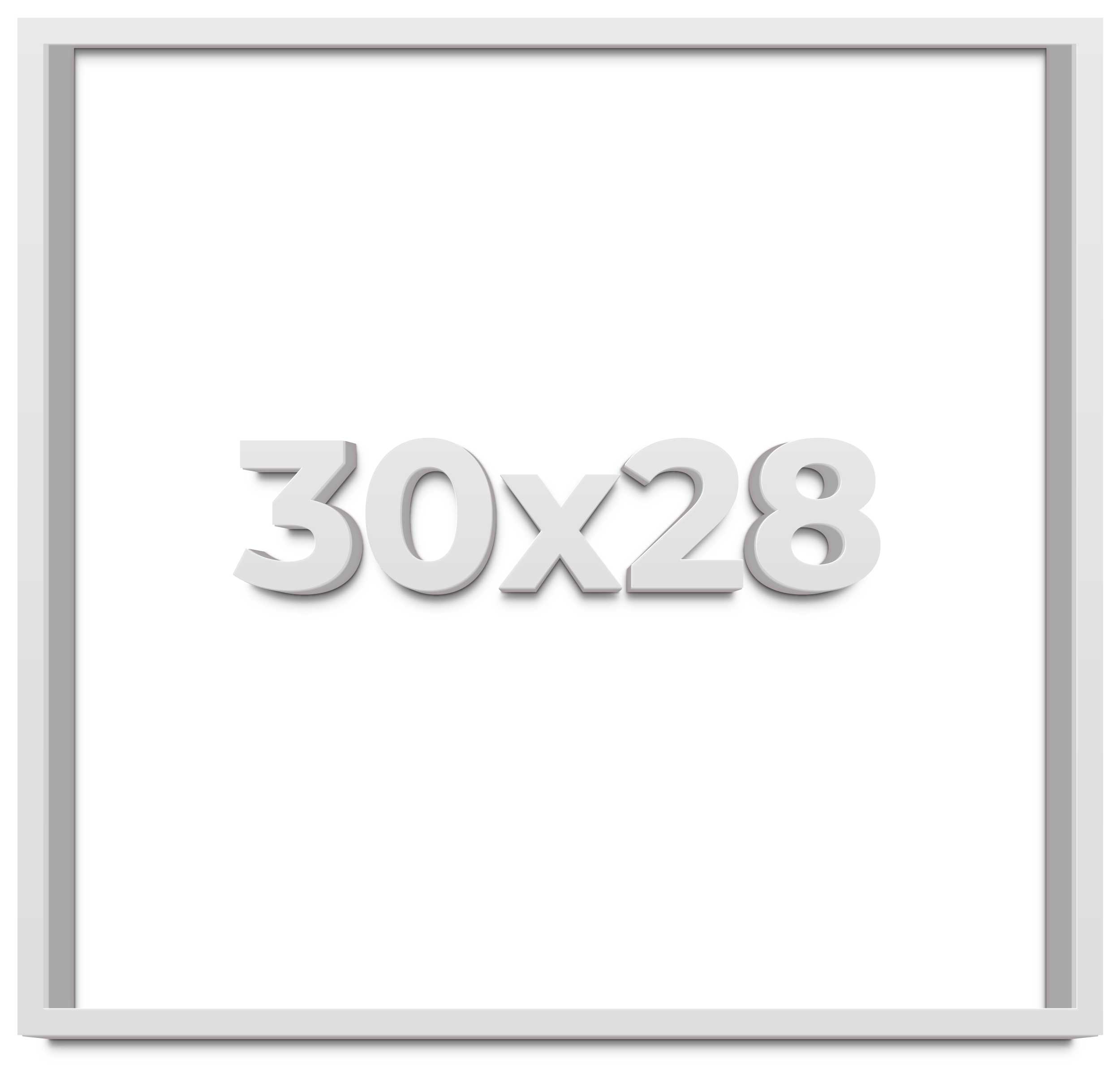 30x28 Shadow Box Frame White | 2 Inches Deep Real Wood Contemporary ...