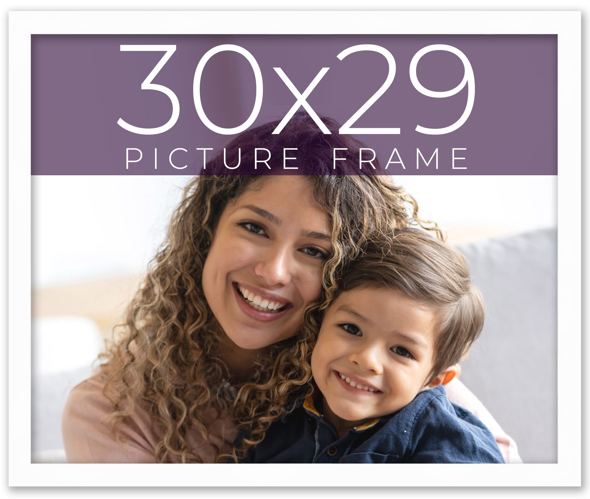 30x29 Frame White Real Wood Picture Frame Width 0.75 inches | Interior ...