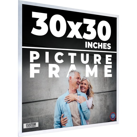 30x30 - 30 x 30 Stainless Steel Silver Solid Wood Frame with UV Framer's Acrylic & Foam Board