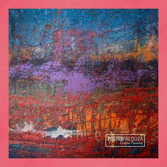 30x30 Classic Modern Red Picture Frame - UV Acrylic, Foam Board Backing, Hanging Hardware