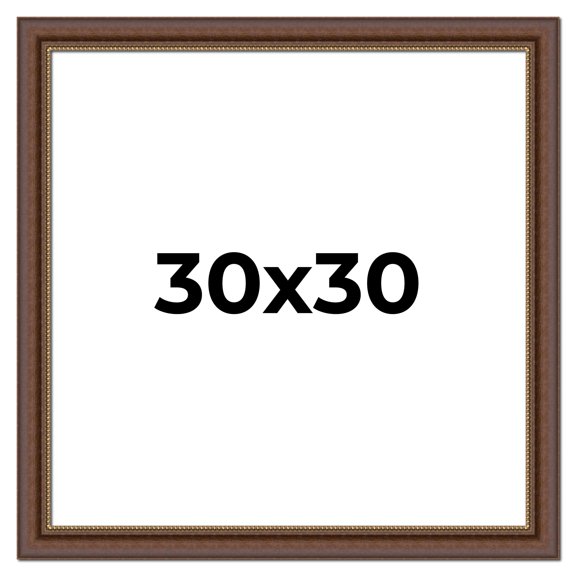 30x30 Copper and Brown Real Wood Picture Frame Width 2 inches | Interior Frame Depth 0.5 inches |