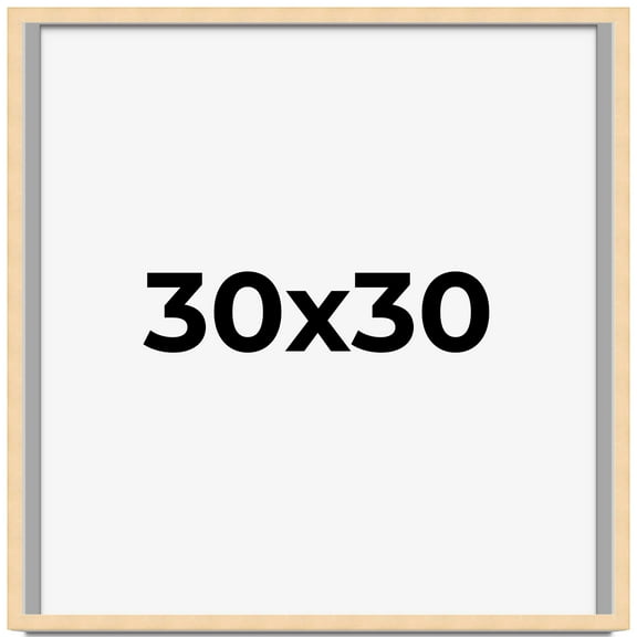 30x30 Frame Beige Real Wood Picture Frame Width 0.75 inches | Interior Frame Depth 0.5 inches |