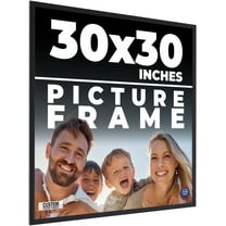 30x30 Frame Black Real Wood Picture Frame Width 0.75 inches | Interior Frame Depth 0.5 inches |