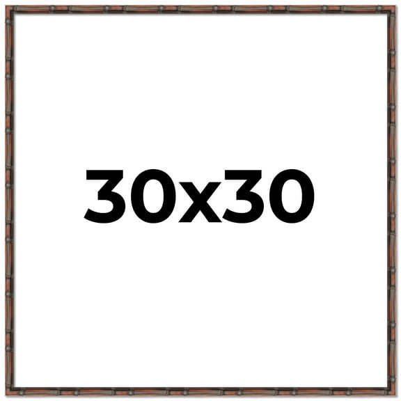 30x30 Frame Brown Bamboo with Dark Coffee/Walnut Finish | Solid Wood Picture Frame Width 0.75
