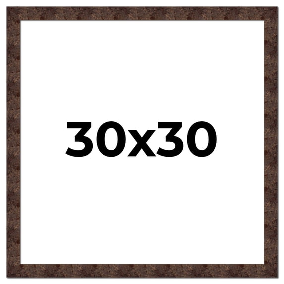 30x30 Frame Brown Burl Real Wood Picture Frame Width 1.625 Inches | Interior Frame Depth 0.5 Inches