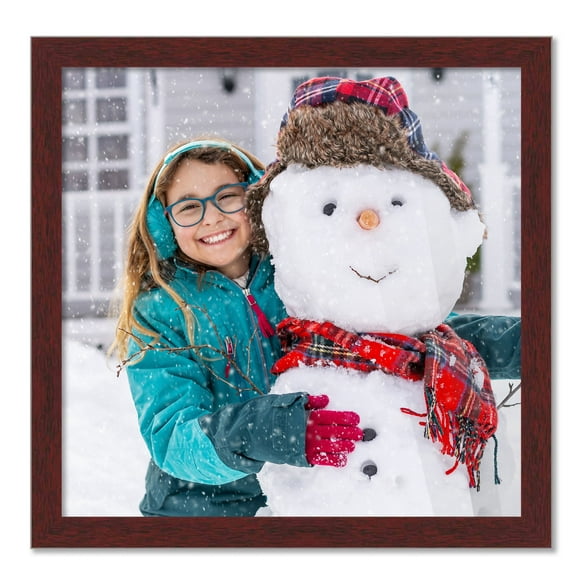 30x30 Frame Brown Picture Frame - Modern Photo Frame Includes UV Acrylic Shatter Guard Front, Acid Free Foam