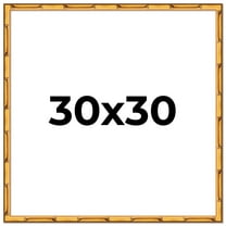 30x30 Frame Gold Bamboo Solid Wood Picture Frame | 1 Inch Moulding Width | Interior Frame Depth
