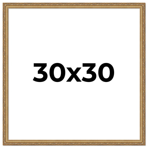 30x30 Frame Gold Solid Wood Picture Frame Width 1.25 Inches | Interior Frame Depth 0.375 Inches |