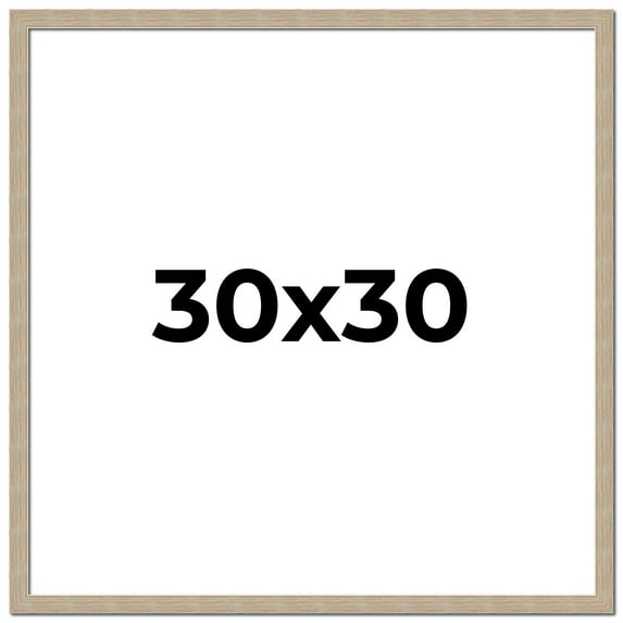 30x30 Frame Grey Solid Wood Picture Frame Width 1 Inches | Interior Frame Depth 0.5 Inches |