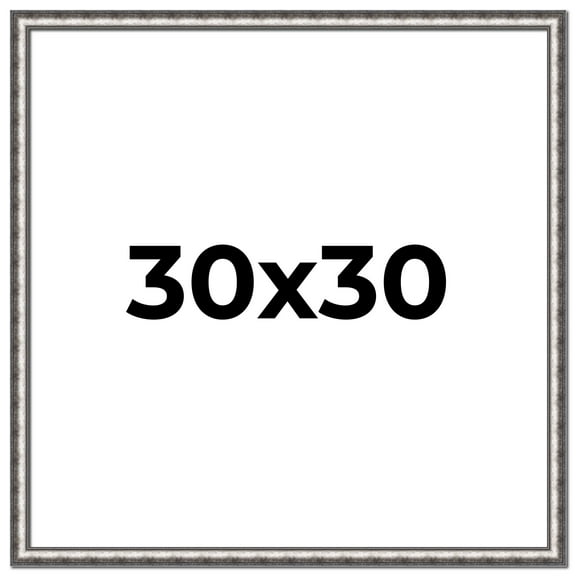 30x30 Frame Silver Real Wood Picture Frame Width 1.125 Inches | Interior Frame Depth 0.5 Inches |