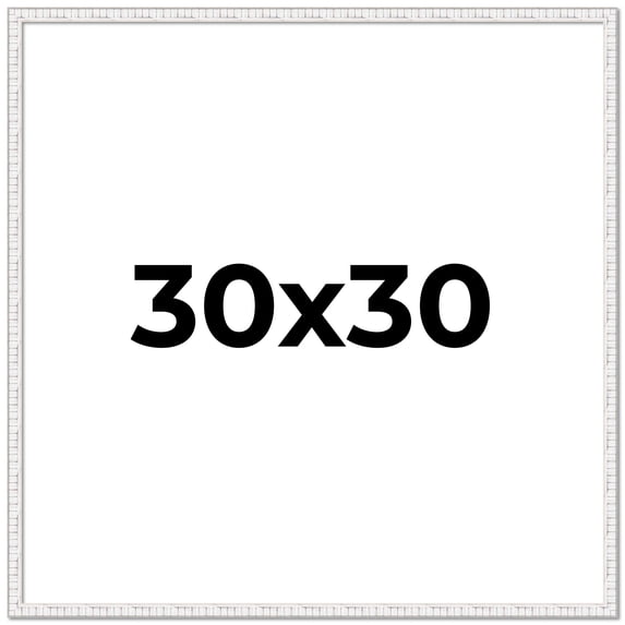 30x30 Frame White Scuffed Rustic Solid Wood Picture Frame | 0.75 Inch Moulding Width| Includes UV