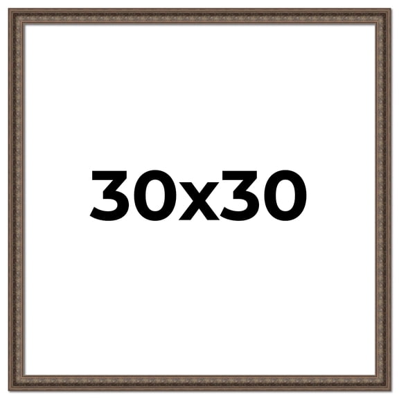 30x30 Ornate Brown Real Wood Picture Frame Width 1.5 Inches | Interior Frame Depth 0.5 Inches |