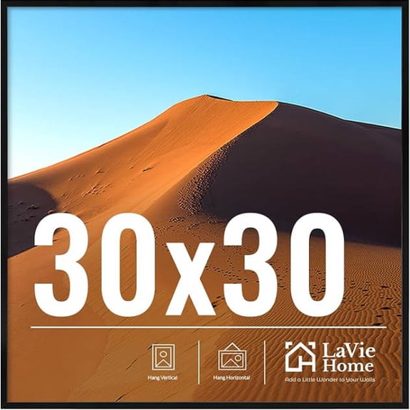 30x30 Picture Frame for Wall Display, 30x30 Black Photo Frame with HD Plexiglas, 30 x 30 Diamond Painting Frame 1 Pack, Display Frame for Vertical or Horizontal, Classic Collection