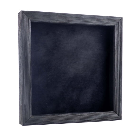 30x30 Shadow Box Frame Barnwood Black Wood | With a 1" Usable Display Depth | Includes a Black Real