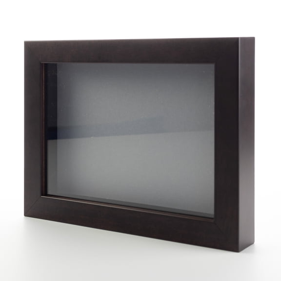 30x30 Shadow Box Frame Dark Brown Real Wood with a Grey Acid-Free Backing | 3/4" of Usuable Depth |