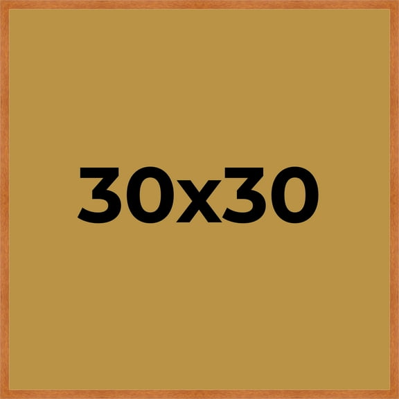 30x30 Shadow Box Frame Light Brown Real Wood with a Gold Acid-Free Backing | 3/4" of Usuable Depth