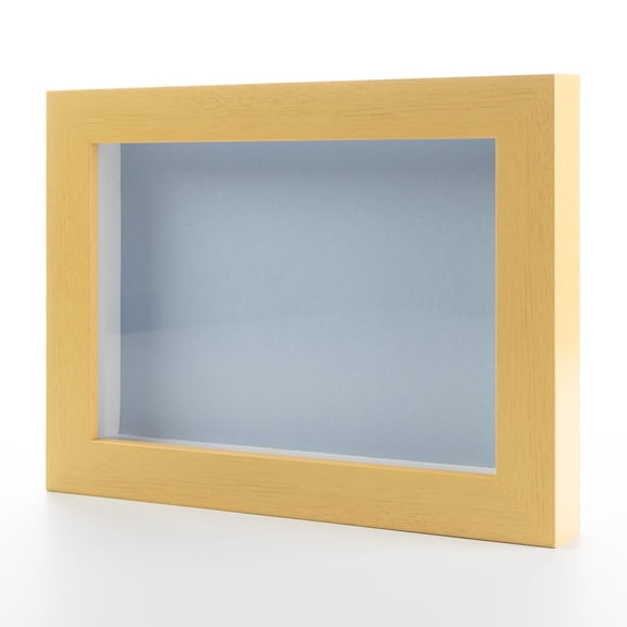 30x30 Shadow Box Frame Natural Real Wood with a Blue Acid-Free Backing | 3/4" of Usuable Depth | UV