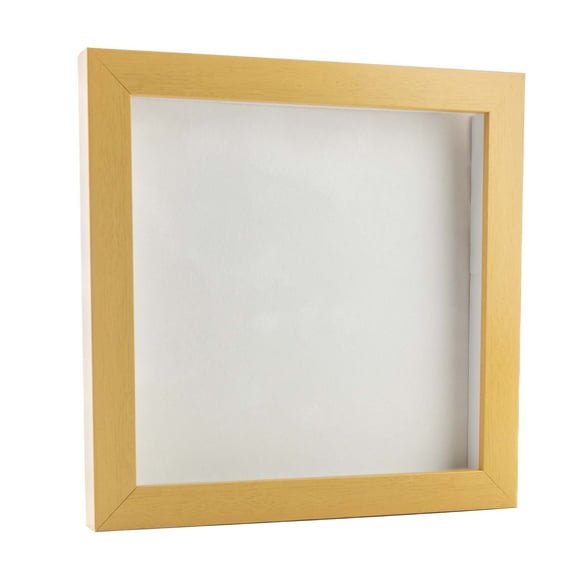 30x30 Shadow Box Frame Natural Wood | With a 3/4" Usable Display Depth | Includes a White Real