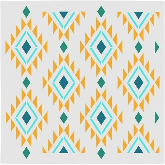 30x30cm Large Rhombus Stencil Geometric Drawing Templates Reusable Washable Plastic Square Stencil Sign for Painting on Wood Wall Floor Furniture Scrapbook Card Decor DIY Crafts Mixed Color