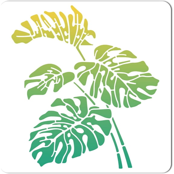 30x30cm Leaves Stencils Templates Tropical Leaves Pattern Large Square Stencils Reusable Plastic Sign