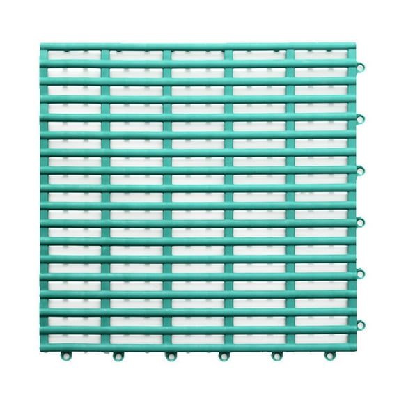 30x30cm TPE Interlocking Non Slip Bath Mat, Bath Mat, Shower Mat, 1pc TPE Hollow Hydrophobic DIY Splicing, for Bathroom Kitchen Pool Floor, Drainage Tile Anti Slip Pad, Green