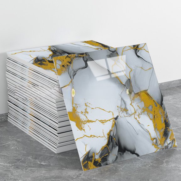 30x30cm marble-look luxury style tiles, suitable for kitchen walls; self-adhesive waterproof wallpaper [5-pack]