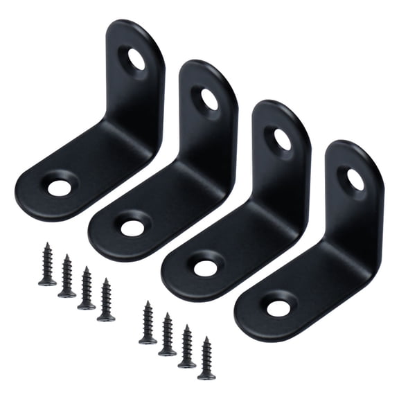 30x30mm Right Angle Brackets Stainless Steel L Shaped Angle Brackets Corner Braces Support with Screws, 4pcs