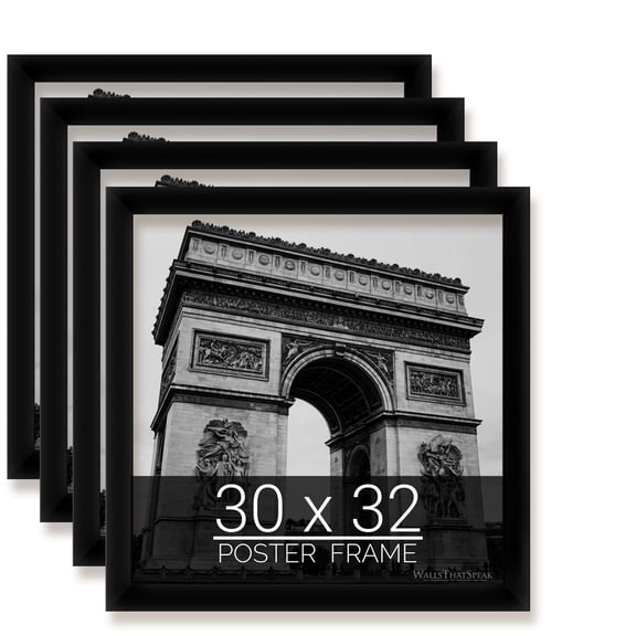 30x32 Black Picture Frame for Puzzles Posters Photos or Artwork, Set of 4