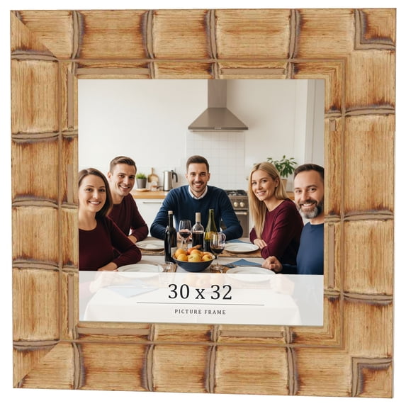 30x32 Frame Beige Real Wood Picture Frame Width 3 inches | Interior Frame Depth 0.5 inches |