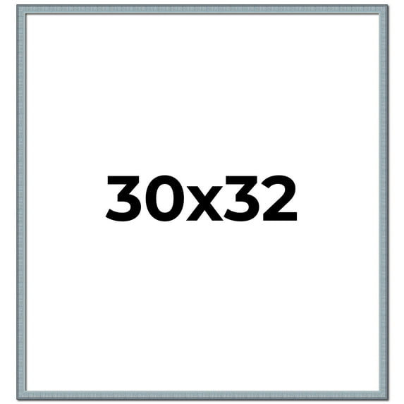 30x32 Frame Blue Scuffed Farm Board Solid Wood Picture Frame Width 0.75 Inches | Interior Depth 0.5