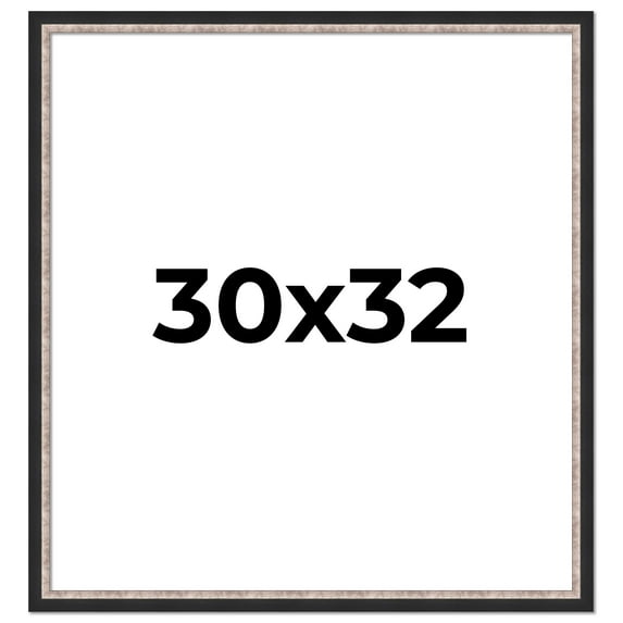 30x32 Frame Silver Real Wood Picture Frame Width 1.25 Inches | Interior Frame Depth 0.75 Inches |