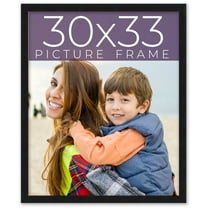 30x33 Frame Black Real Wood Picture Frame Width 0.75 inches | Interior Frame Depth 0.5 inches |