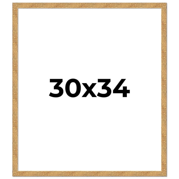 30x34 Frame Beige Real Wood Picture Frame Width 1.25 inches | Interior Frame Depth 0.5 inches |