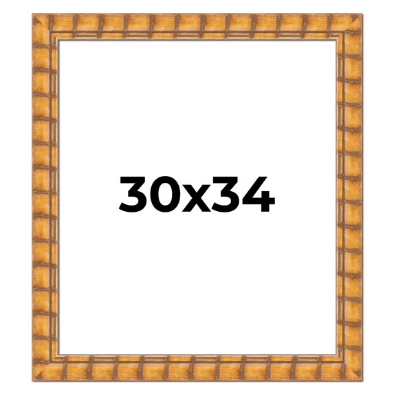 30x34 Frame Beige Real Wood Picture Frame Width 3 inches | Interior Frame Depth 0.5 inches |