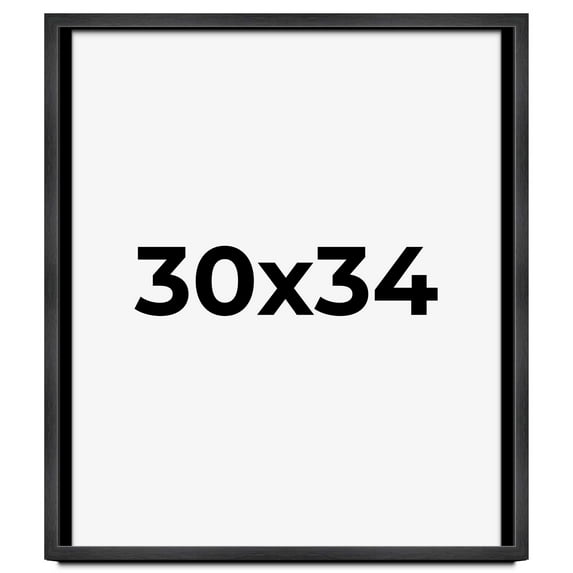 30x34 Frame Black Charcoal Grey Wood Textured Picture Frame | 0.75 Inch Moulding Width | Gunmetal