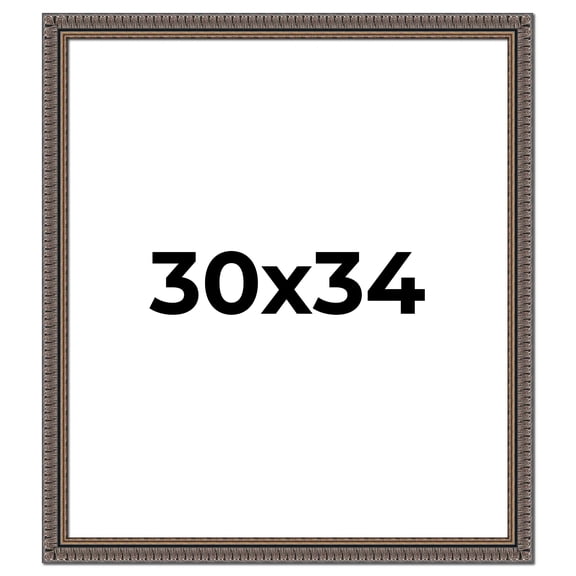 30x34 Frame Black Feather Payton Ornate Solid Wood Picture Frame Width 1.75 Inches | Interior Depth