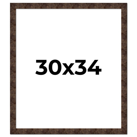 30x34 Frame Brown Burl Real Wood Picture Frame Width 1.625 Inches | Interior Frame Depth 0.5 Inches