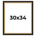 thumbnail image 1 of 30x34 Frame Gold Real Wood Picture Frame Width 2.25 Inches | Interior Frame Depth 0.5 Inches |, 1 of 8