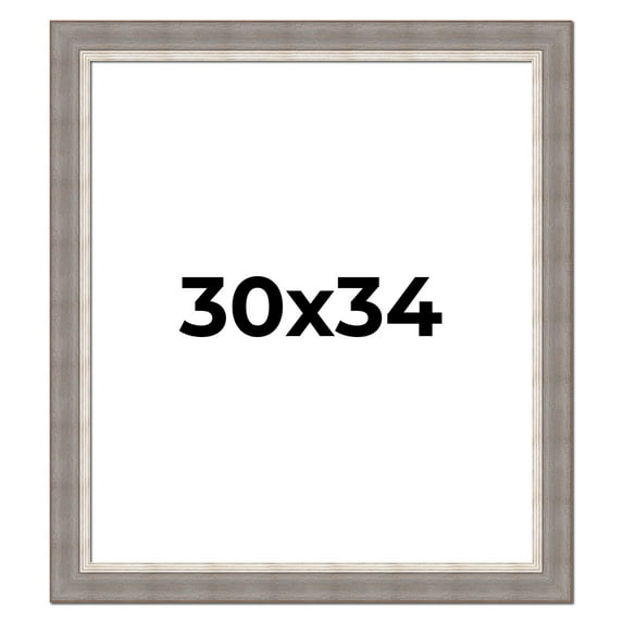 30x34 Frame Grey Real Wood Picture Frame Width 2.75 Inches | Interior Frame Depth 0.5 Inches |