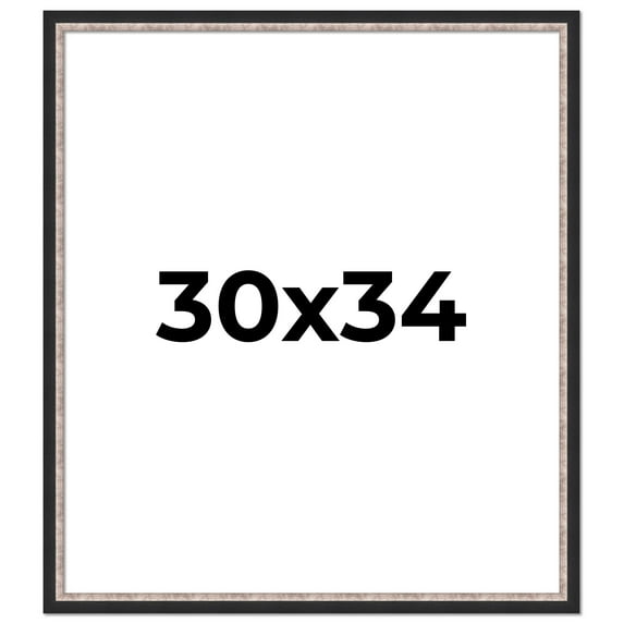 30x34 Frame Silver Real Wood Picture Frame Width 1.25 Inches | Interior Frame Depth 0.75 Inches |