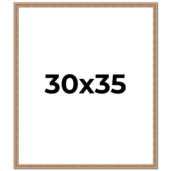 30x35 Frame Brown 60's Wooden Cabinet Solid Wood Picture Frame | 1 Inch Moulding Width | Complete