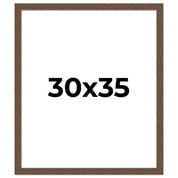 30x35 Frame Brown Farmhouse Solid Wood Picture Frame Width 1.5 Inches | Interior Frame Depth 0.5